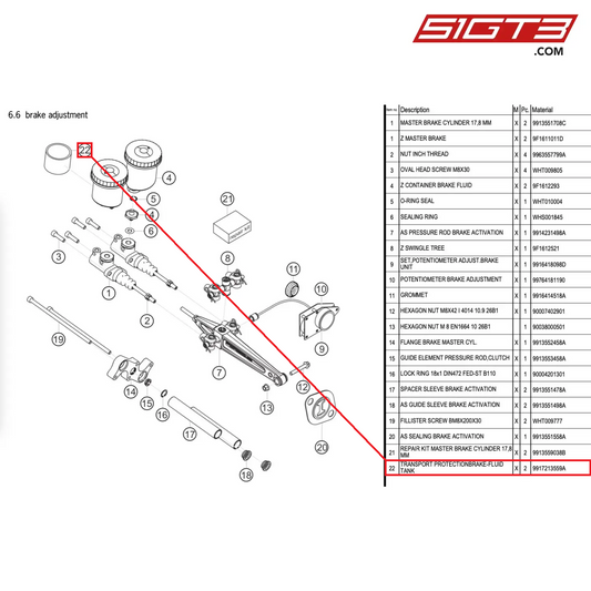 TRANSPORT PROTECTIONBRAKE-FLUID TANK - 9917213559A [PORSCHE 991.1 GT3 Cup]