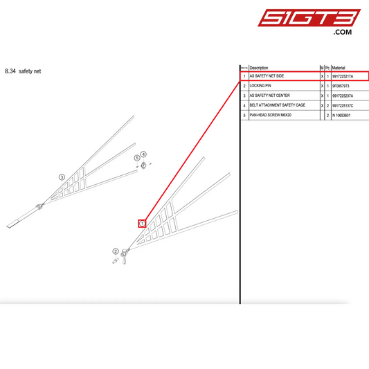 AS SAFETY NET SIDE - 9917225217A [PORSCHE 718 Cayman GT4 RS Clubsport]