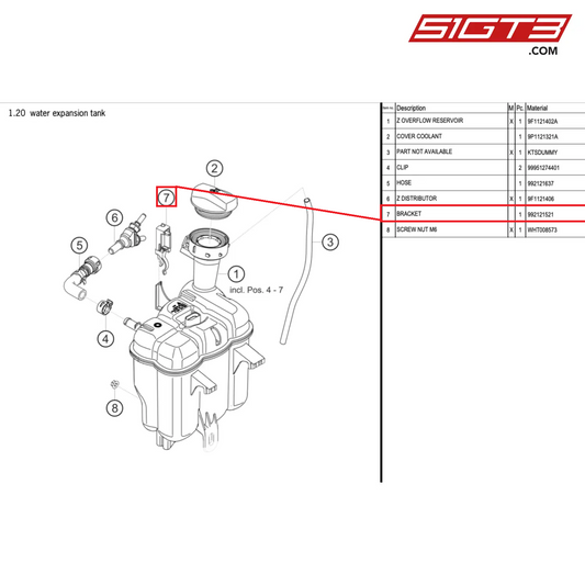 BRACKET - 992121521 [PORSCHE 992.1 GT3 Cup]