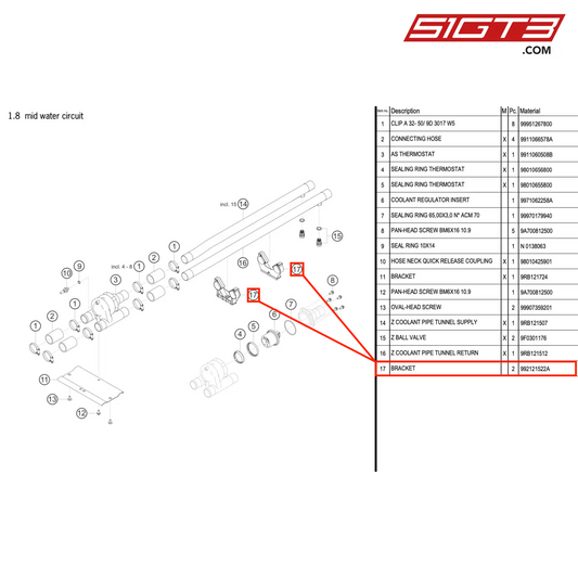 BRACKET - 992121522A [PORSCHE 992.1 GT3 R]