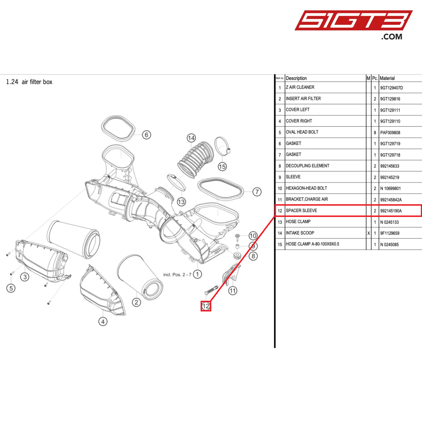 SPACER SLEEVE - 992145190A [PORSCHE 992.1 GT3 Cup]