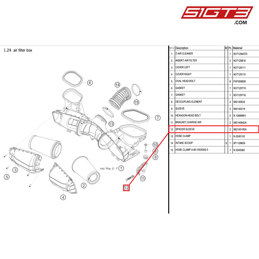 SPACER SLEEVE - 992145190A [PORSCHE 992.1 GT3 Cup]