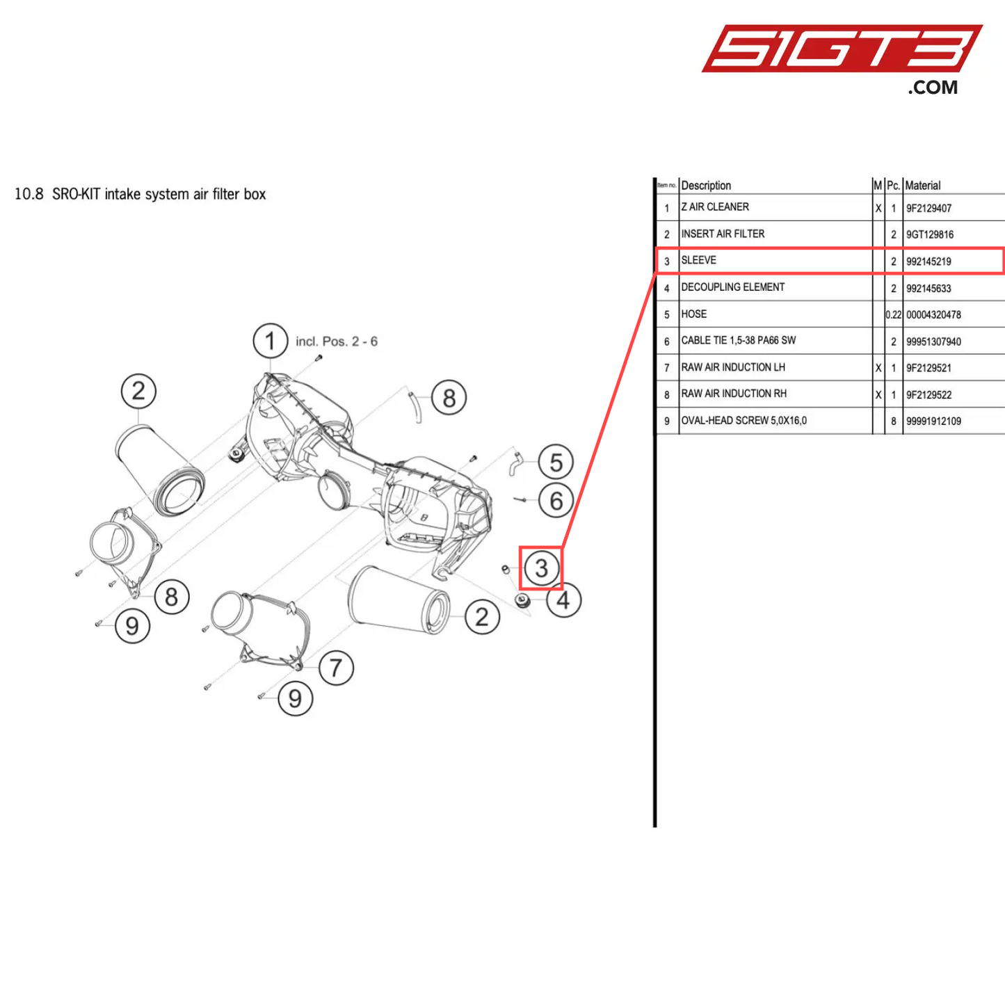 SLEEVE - 992145219 [PORSCHE 718 Cayman GT4 Clubsport]