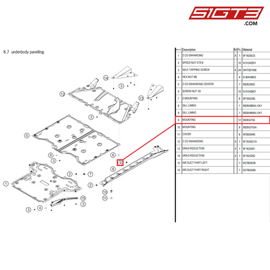 MOUNTING - 992853756 [PORSCHE 992.1 GT3 Cup]