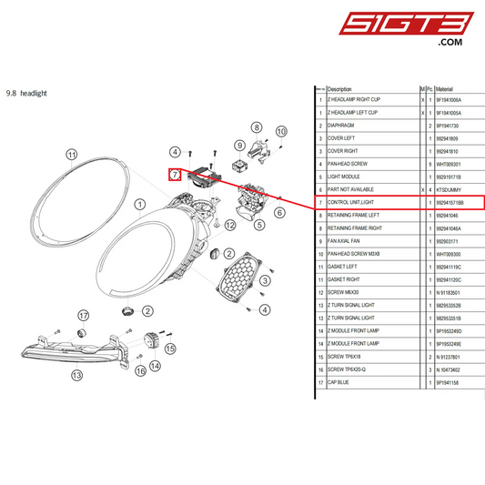 CONTROL UNIT,LIGHT - 992941571BB [PORSCHE 992.1 GT3 Cup]