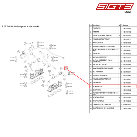 RETAINING CLIP - 99311019600 [PORSCHE 996 GT3 Cup]