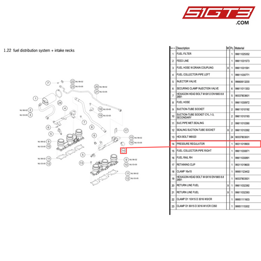 PRESSURE REGULATOR - 99311019900 [PORSCHE 996 GT3 Cup]