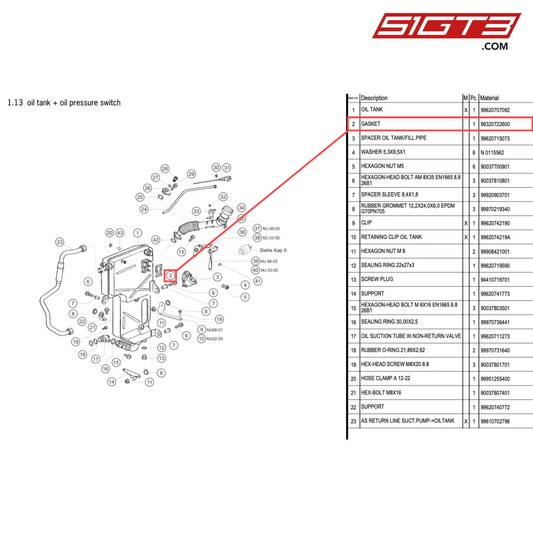 GASKET - 99320722600 [PORSCHE 996 GT3 Cup]