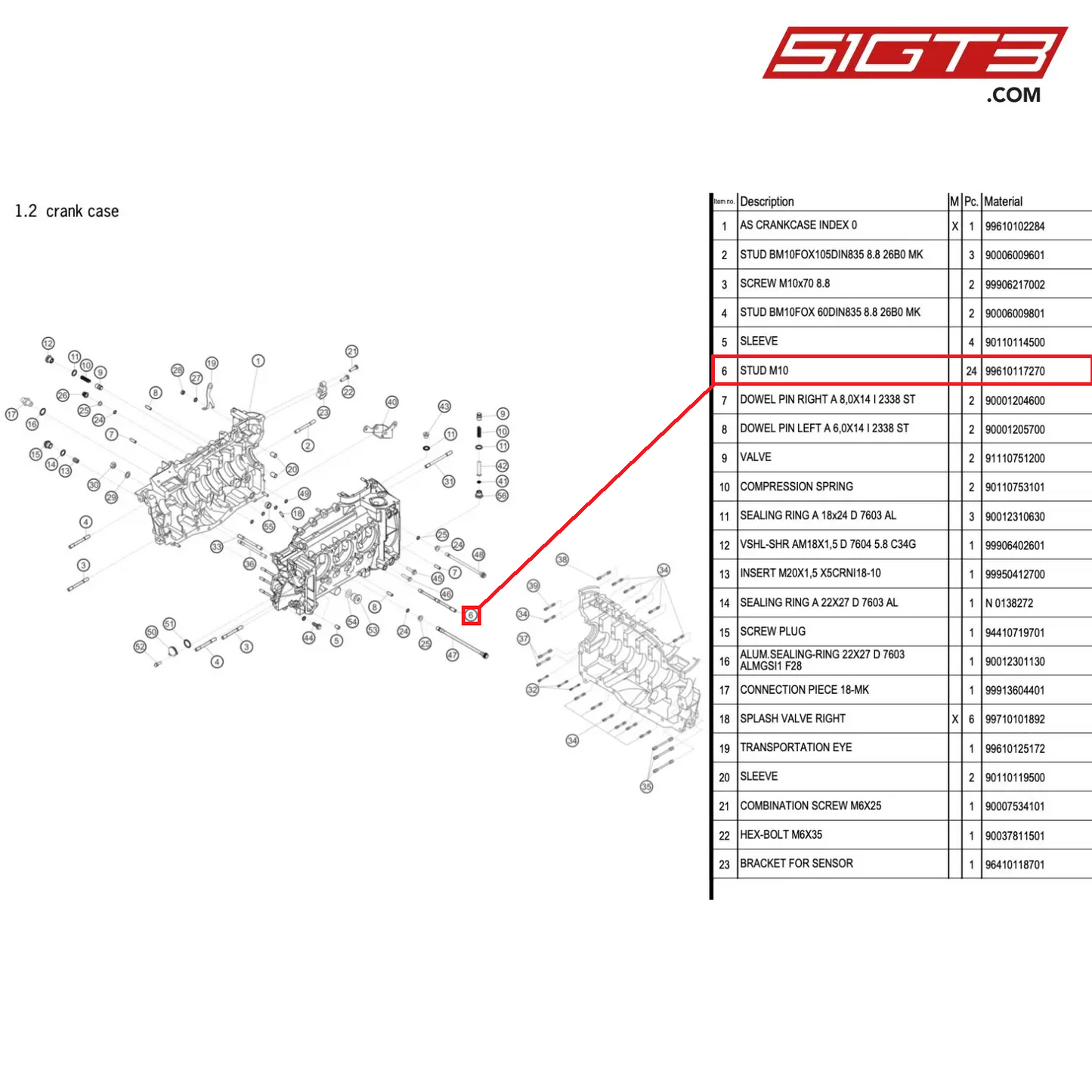 STUD M10 - 99610117270 [PORSCHE 996 GT3 Cup]