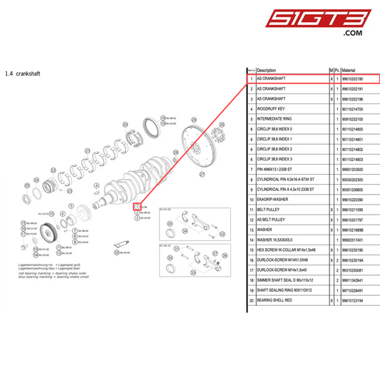 AS CRANKSHAFT - 99610202190 [PORSCHE 996 GT3 Cup]