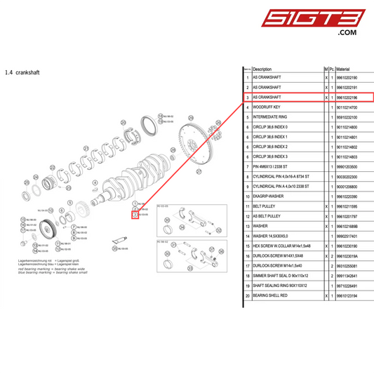 AS CRANKSHAFT - 99610202196 [PORSCHE 996 GT3 Cup]