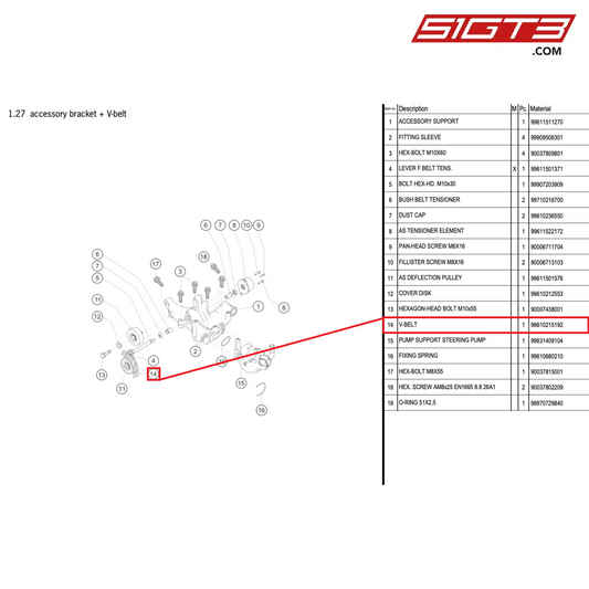 V-BELT - 99610215192 [PORSCHE 996 GT3 Cup]