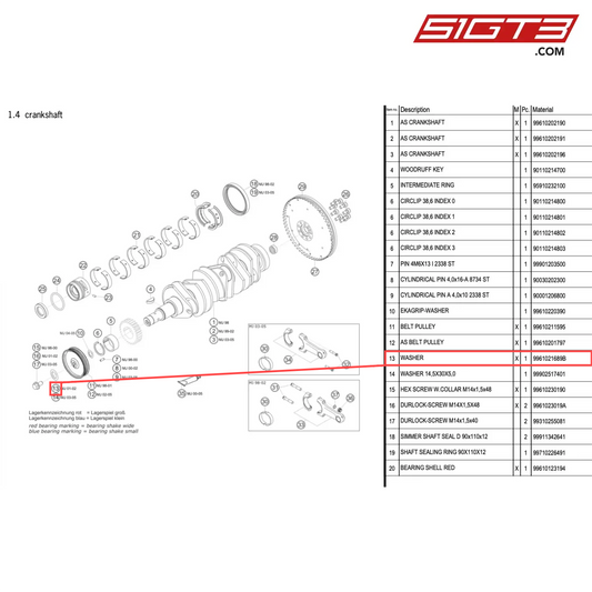 WASHER - 9961021689B [PORSCHE 996 GT3 Cup]