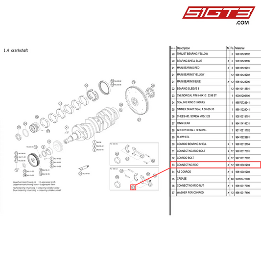 CONNECTING ROD - 99610301293 [PORSCHE 996 GT3 Cup]