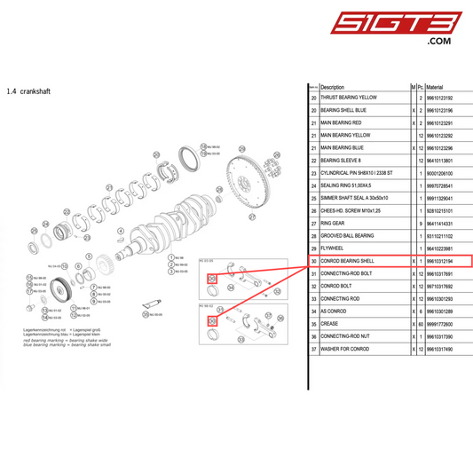 CONROD BEARING SHELL - 99610312194 [PORSCHE 996 GT3 Cup]