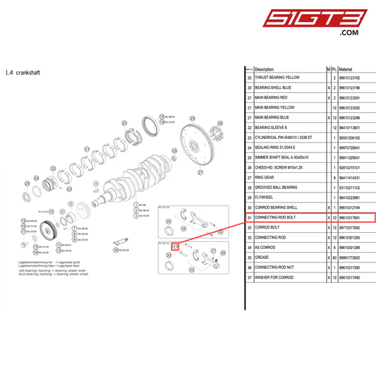 CONNECTING-ROD BOLT - 99610317691 [PORSCHE 996 GT3 Cup]