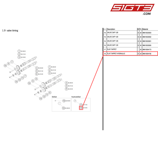 FLAT-TAPPET HYDRAULIC - 99610504192 [PORSCHE 996 GT3 Cup]