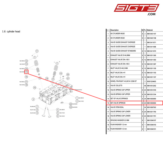 SET,VALVE SPRINGS - 99610509394 [PORSCHE 996 GT3 Cup]