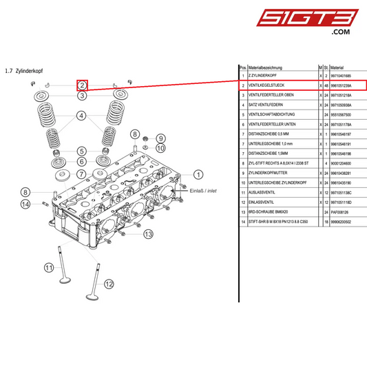 VALVE COLLET - 9961051239A [PORSCHE 997.1 GT3 R]