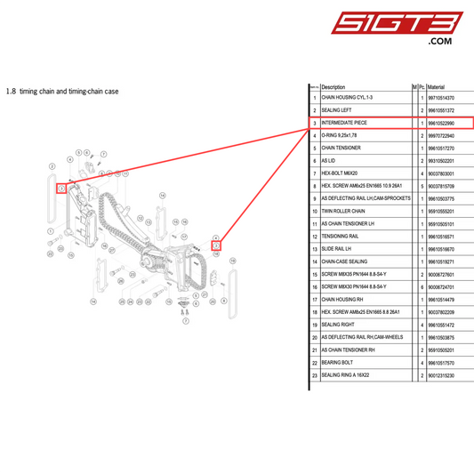 INTERMEDIATE PIECE - 99610522990 [PORSCHE 996 GT3 Cup]