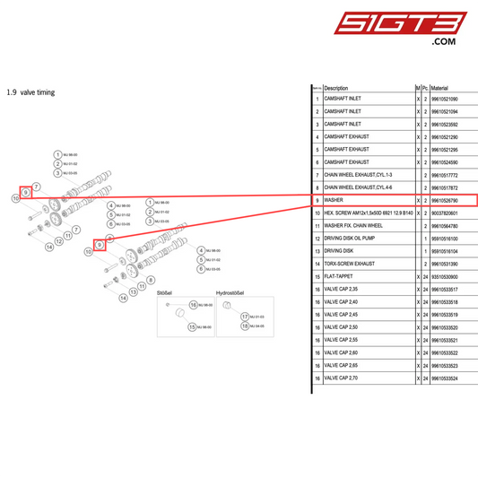 WASHER - 99610526790 [PORSCHE 996 GT3 Cup]