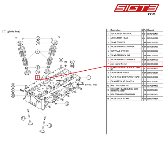 PLAIN WASHER 1,5 mm - 99610546193 [PORSCHE 997.2 GT3 Cup]