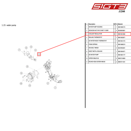 COOLANT REGULATOR - 99610612592 [PORSCHE 996 GT3 Cup]