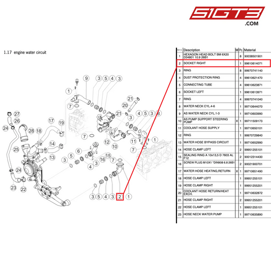 SOCKET RIGHT - 99610614071 [PORSCHE 997.2 GT3 Cup]