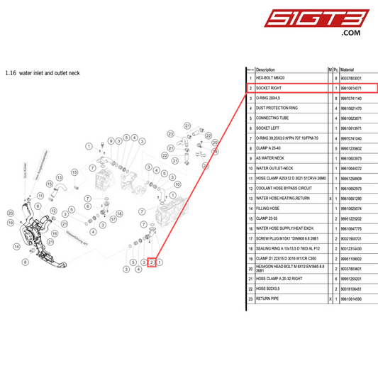 SOCKET RIGHT - 99610614071 [PORSCHE 996 GT3 Cup]