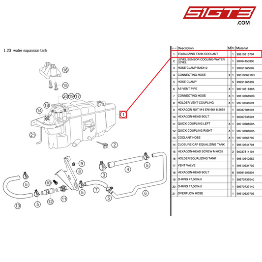 AUSGLEICHBEHÄLTER KÜHLMITTEL - 99610615704 [PORSCHE 997.2 GT3 Cup]