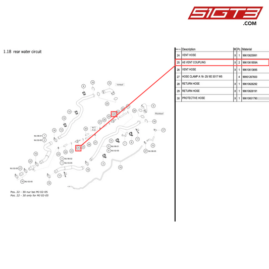 AS VENT COUPLING - 9961061859A [PORSCHE 996 GT3 Cup]