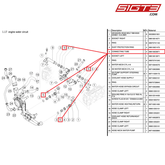 CONNECTING TUBE - 99610623871 [PORSCHE 997.2 GT3 Cup]