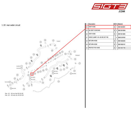 VENT HOSE - 99610625991 [PORSCHE 996 GT3 Cup]