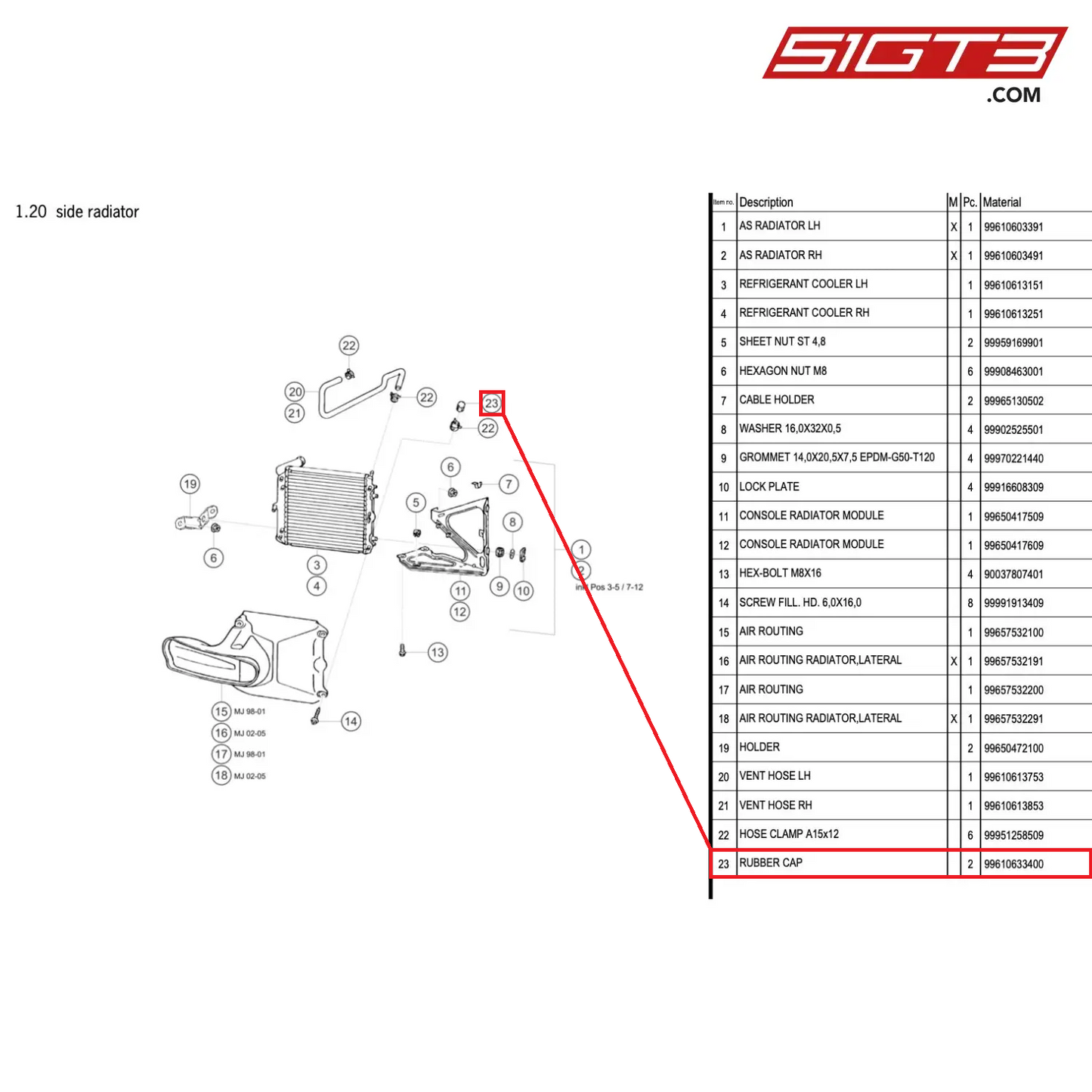 RUBBER CAP - 99610633400 [PORSCHE 996 GT3 Cup]