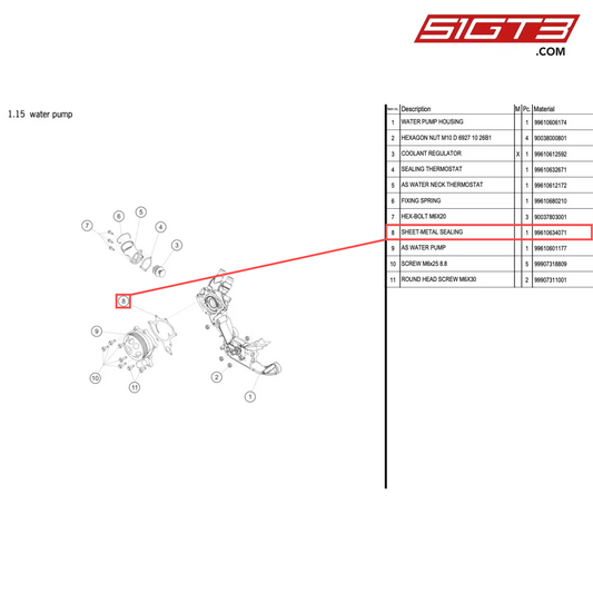 SHEET-METAL SEALING - 99610634071 [PORSCHE 996 GT3 Cup]