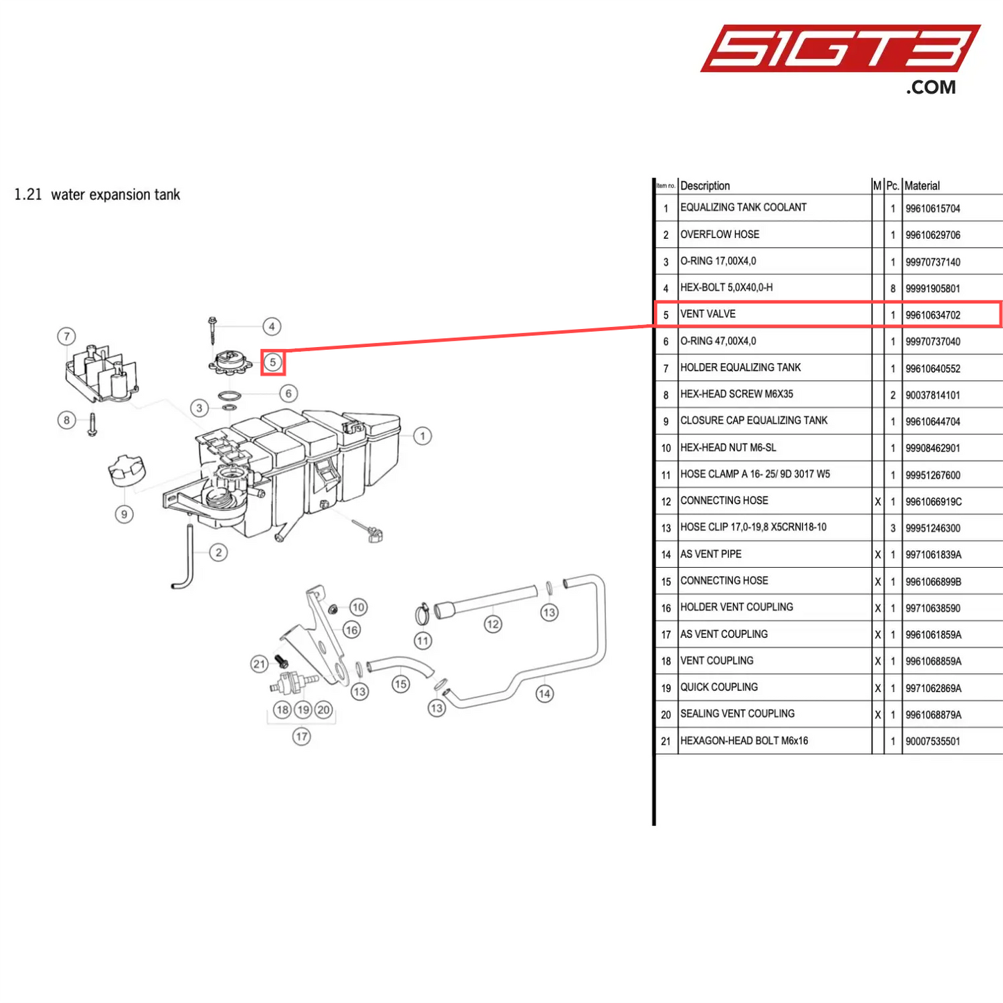 VENT VALVE - 99610634702 [PORSCHE 996 GT3 Cup]