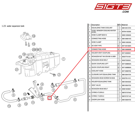 VERBINDUNGSSCHLAUCH - 9961066899B [PORSCHE 997.2 GT3 Cup]