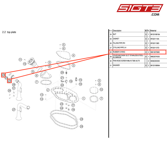 RUBBER O-RING - 99610679980 [PORSCHE 911 GT3 R Type 991 (GEN 2)]