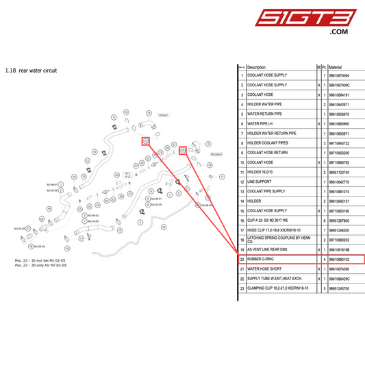 RUBBER O-RING - 99610680103 [PORSCHE 996 GT3 Cup]