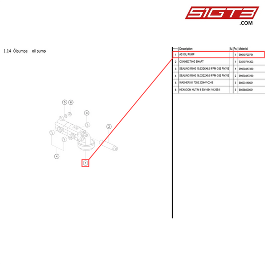 AS OIL PUMP - 99610700794 [PORSCHE 996 GT3 Cup]
