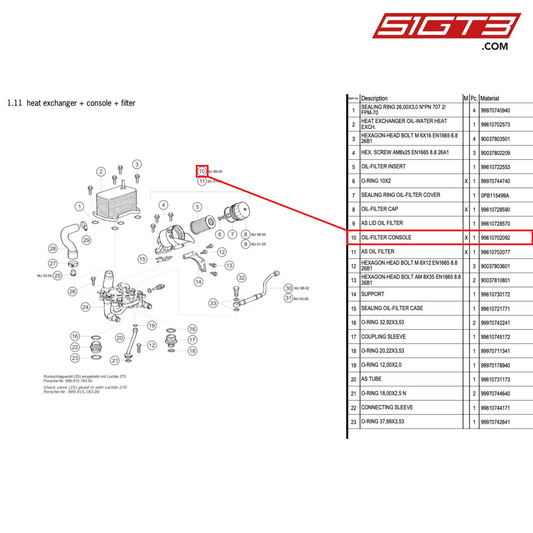 OIL-FILTER CONSOLE - 99610702092 [PORSCHE 996 GT3 Cup]