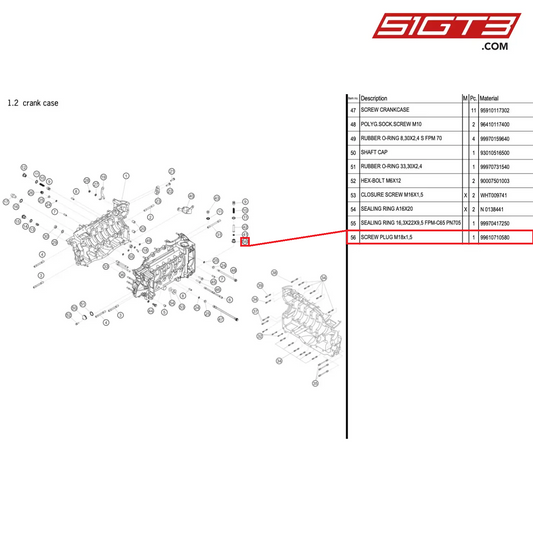 SCREW PLUG M18x1,5 - 99610710580 [PORSCHE 996 GT3 Cup]