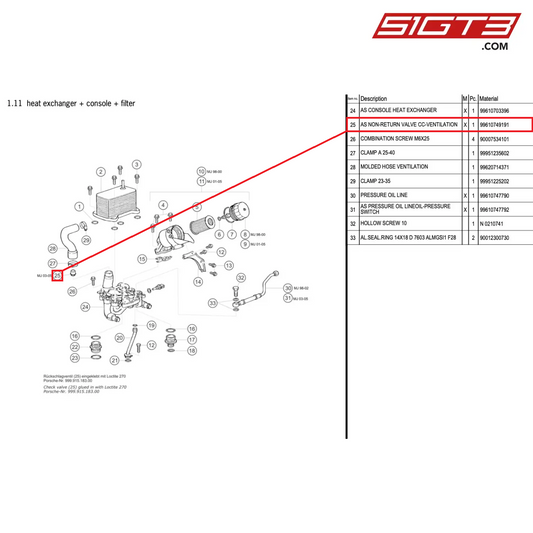 AS NON-RETURN VALVE CC-VENTILATION - 99610749191 [PORSCHE 996 GT3 Cup]