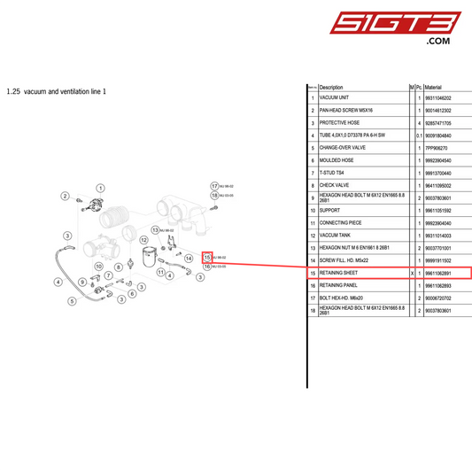 RETAINING SHEET - 99611062891 [PORSCHE 996 GT3 Cup]