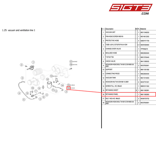 RETAINING PANEL - 99611062893 [PORSCHE 996 GT3 Cup]