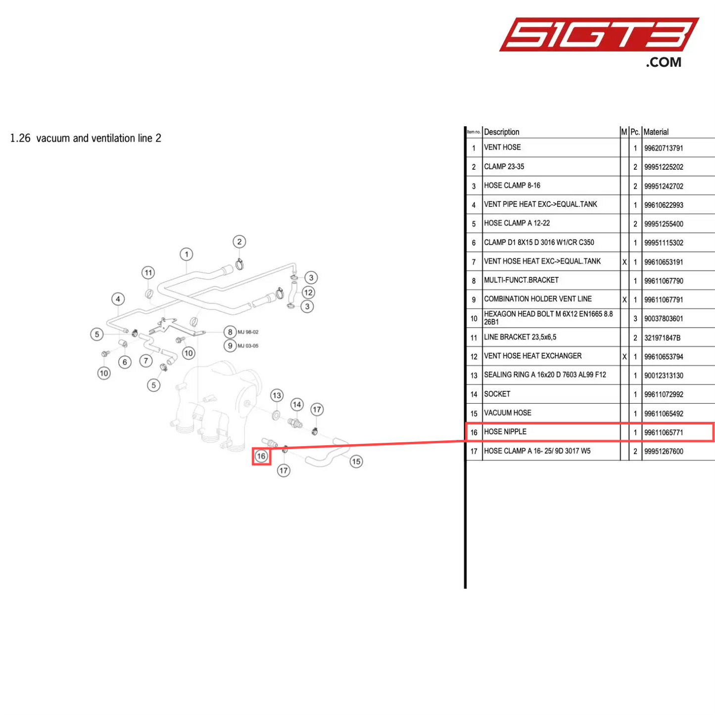 HOSE NIPPLE - 99611065771 [PORSCHE 996 GT3 Cup]