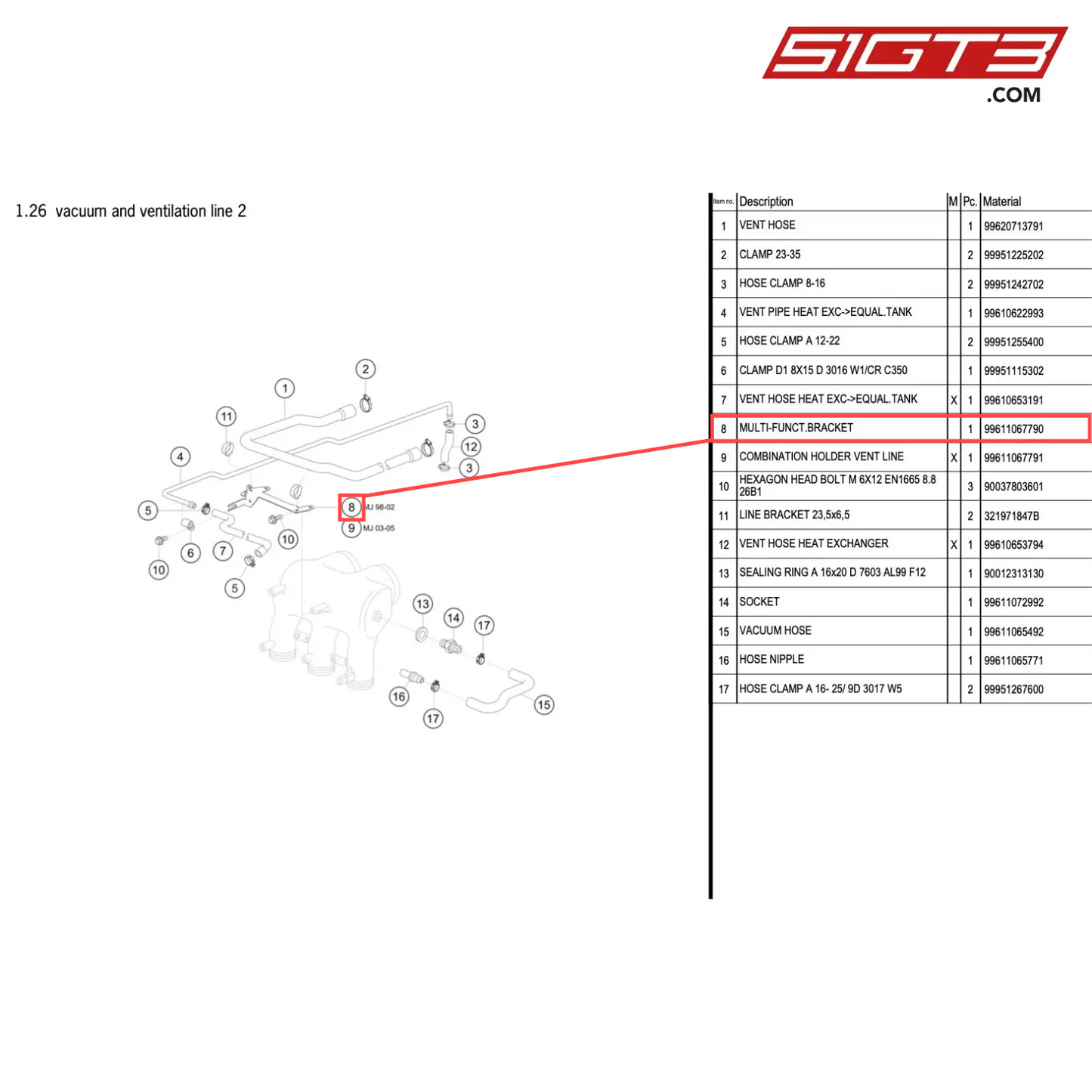 MULTI-FUNCT.BRACKET - 99611067790 [PORSCHE 996 GT3 Cup]