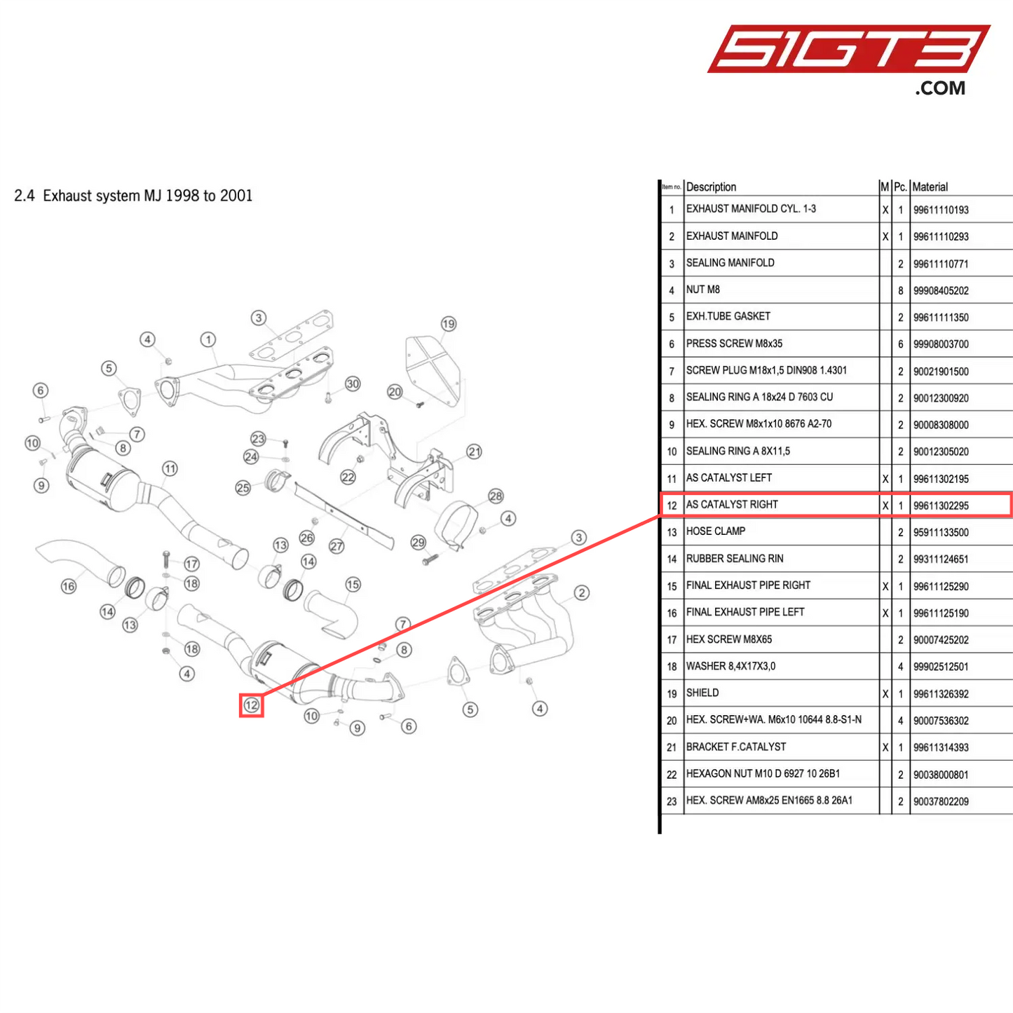 AS CATALYST RIGHT - 99611302295 [PORSCHE 996 GT3 Cup]