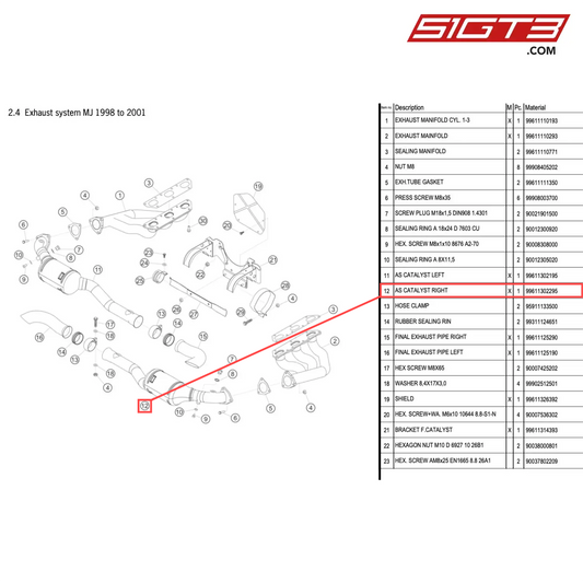 AS CATALYST RIGHT - 99611302295 [PORSCHE 996 GT3 Cup]