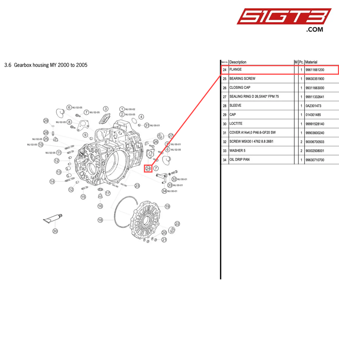 FLANGE - 99611661200 [PORSCHE 996 GT3 Cup]